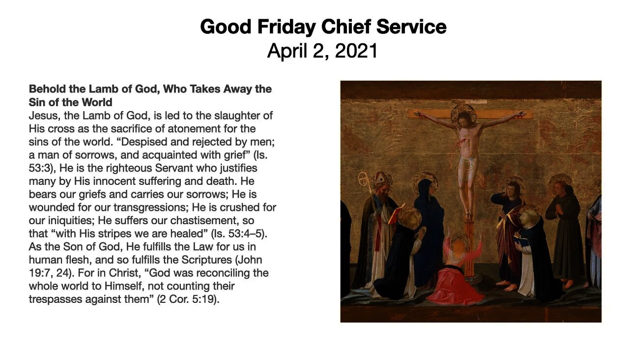 Good Friday Chief Service - April 2, 2021