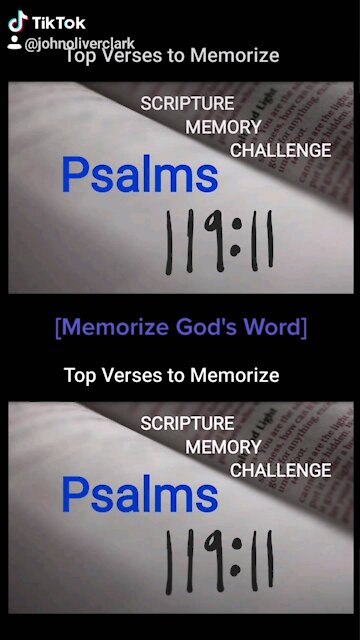 Top Verses To Memorize, Psalms 119:11