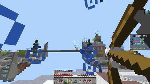 Cyan team getting bamboozled in Cubecraft eggwars