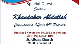 From The @NYPD69Pct Community Council Meeting inside St Albans Church 11/29/22 @CMMercedesCD46