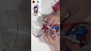 How to make Dollar Tree Patriotic Vase Centerpiece | 5 minute DIY craft #dollartreediy #centerpiece