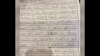 7-year-old able to help Old Navy change its jeans