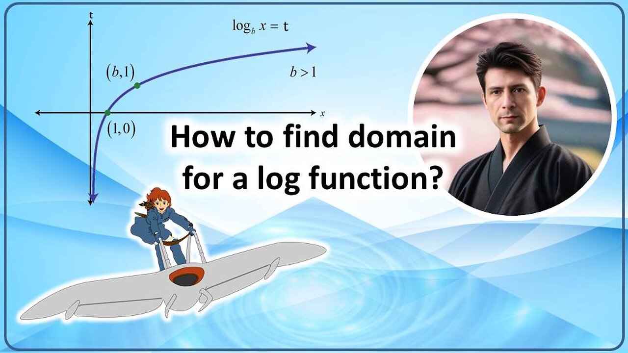 Hints to get domain of a logarithmic function. Simple steps.