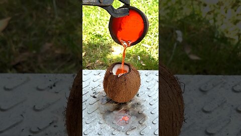 1000°C Molten Copper Vs Coconut