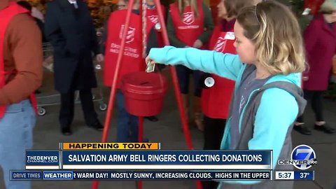 Salvation Army bell ringers start collecting donations