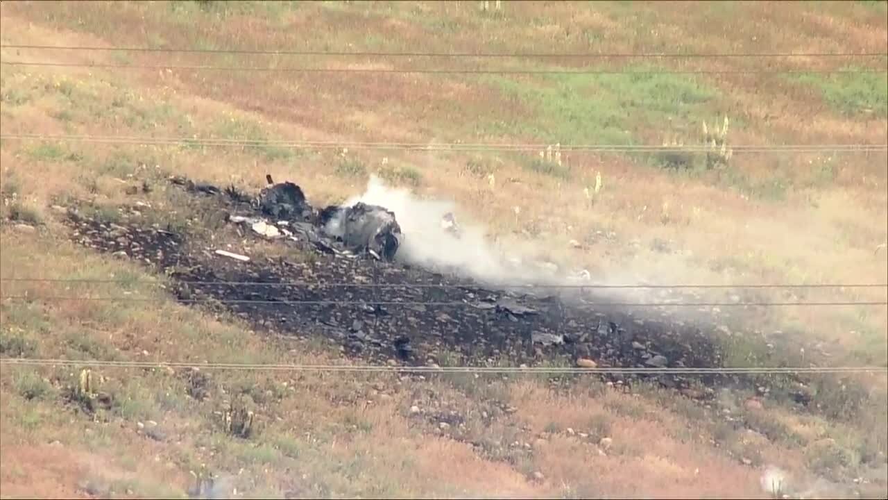 Raw video: Small plane crashes near Castle Pines