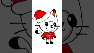 How to draw and paint Pandy Santa from Gabby's Dollhouse Christmas #shorts