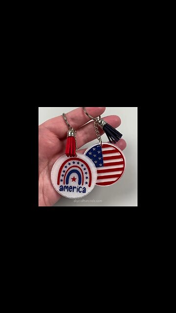 4th of July Resin Keychains #shorts