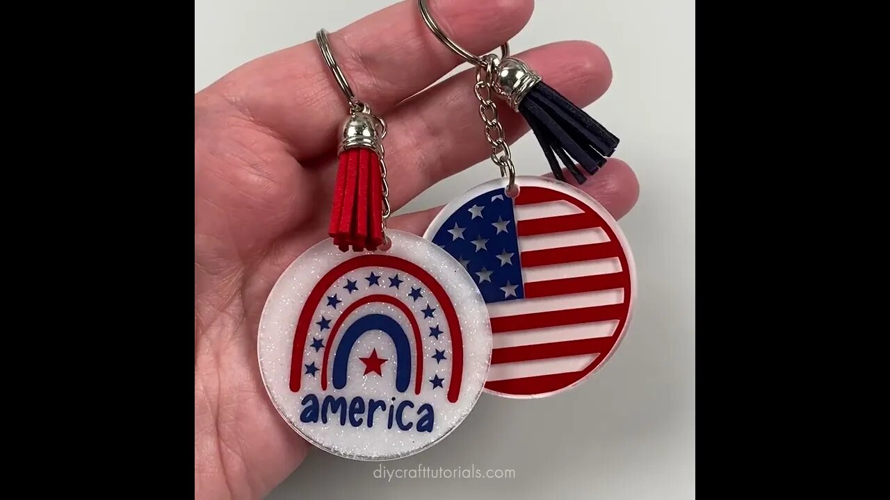 4th of July Resin Keychains #shorts