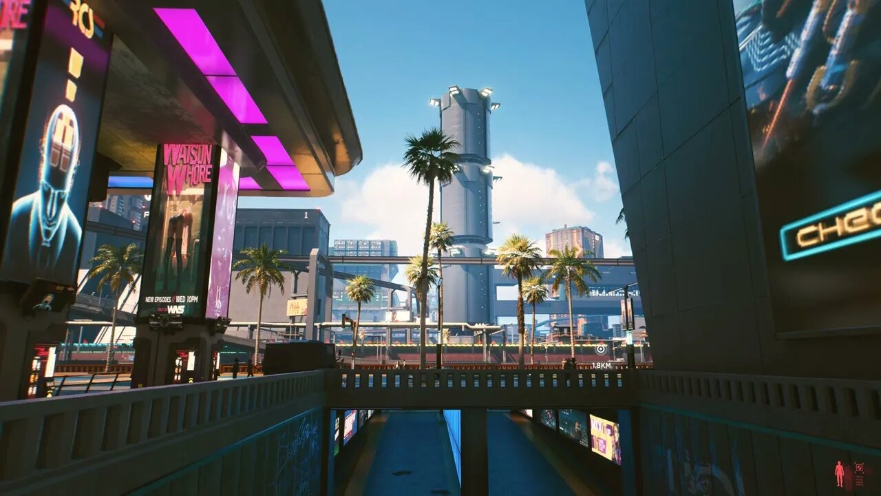 Cyberpunk 2077 Walk Durning Daytime Awesome C1olors 4K HDR RTX 4090 13700K 6000Mhz