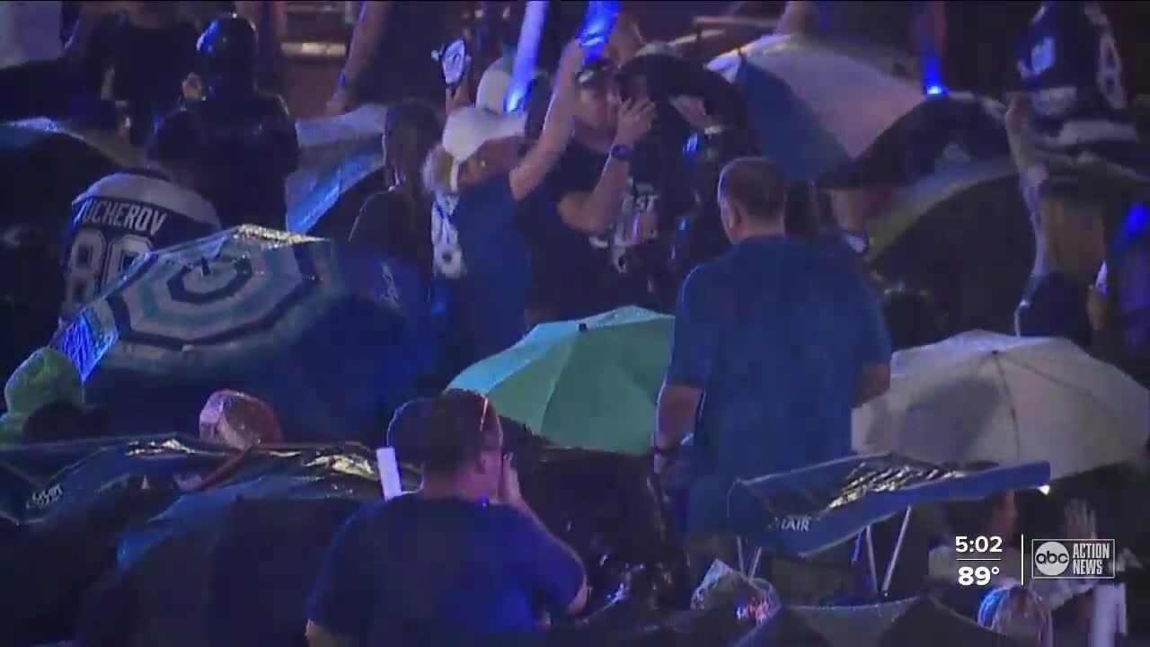 Bolts fans still celebrating near Amalie Arena