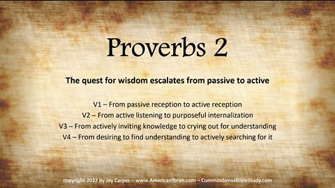 The Escalating Quest for Wisdom in Proverbs 2:1-8