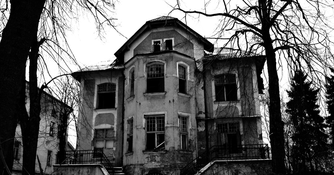An old abandoned mansion.
