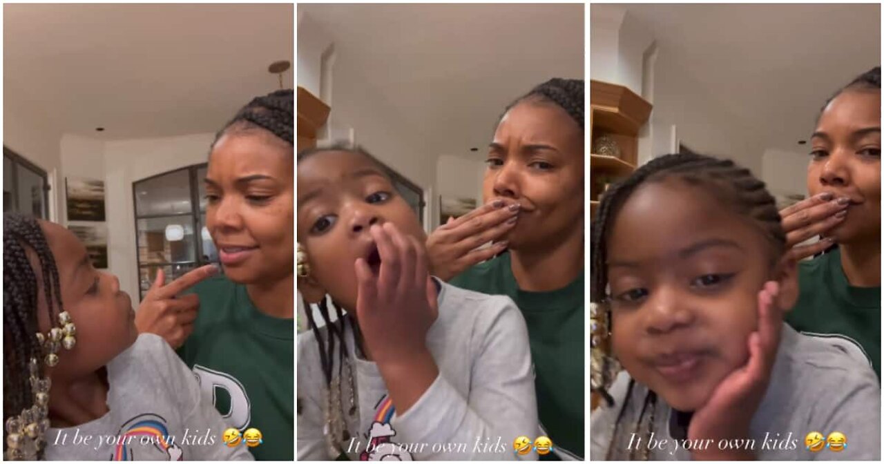 GebrielleUnion Daughter Kaavia Tell Actress Her Breath Stinks In Hilarious Video!😍