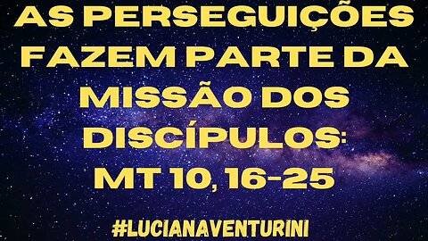Mateus 10, 16-25 As perseguições fazem parte da missão dos discípulos #evangelhodemateus