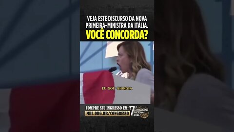 CONTRA IDEOLOGIA DE GENERO, PRIMEIRA MINISTRA DA ITÁLIA DISCURSA! | #shorts do MBL