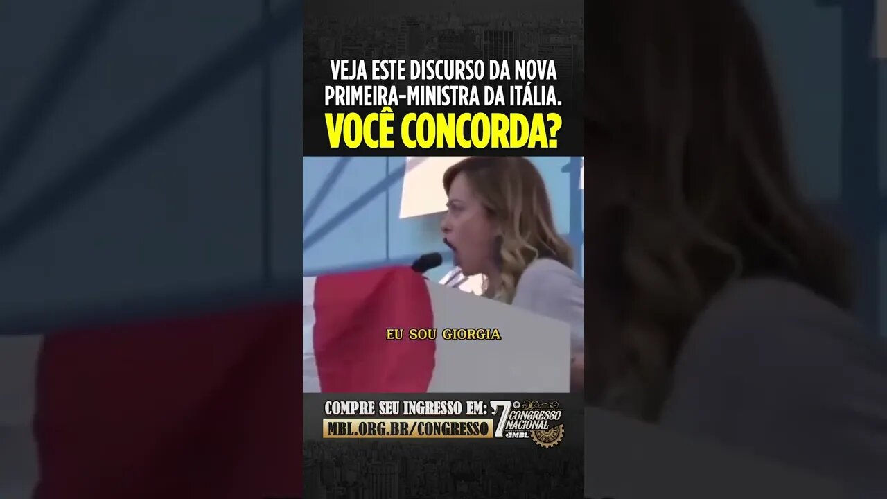 CONTRA IDEOLOGIA DE GENERO, PRIMEIRA MINISTRA DA ITÁLIA DISCURSA! | #shorts do MBL