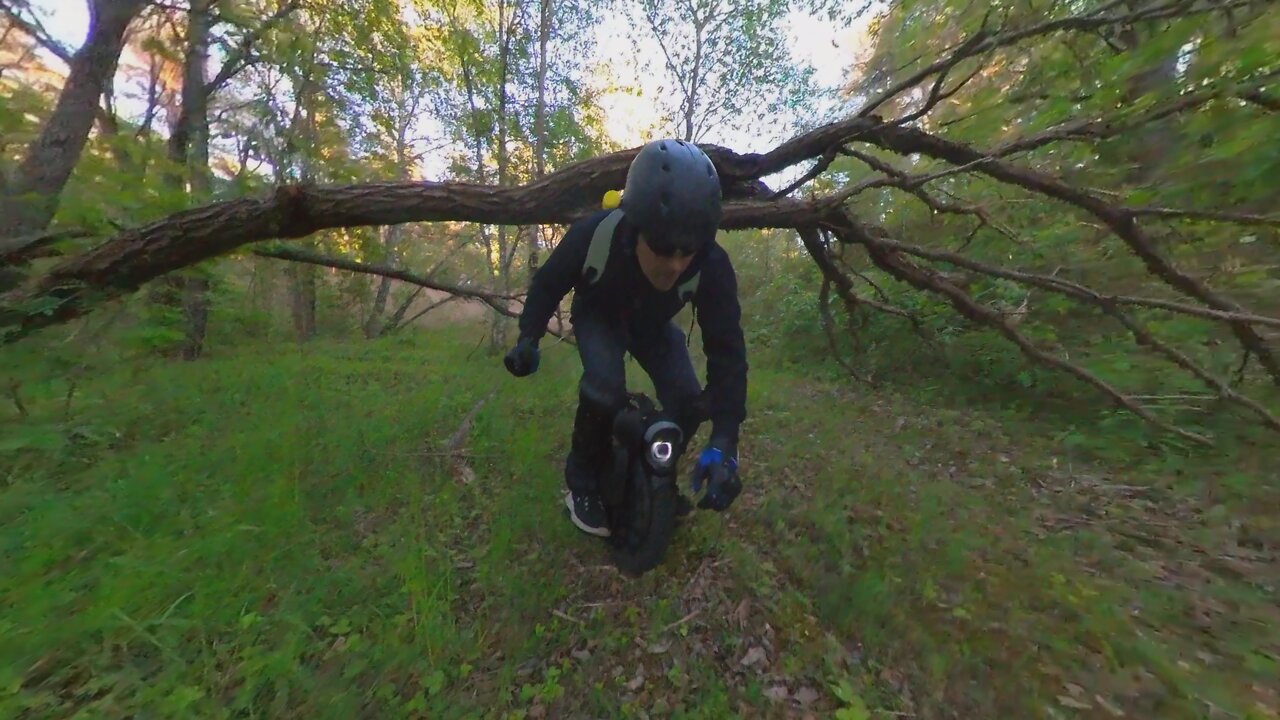 Inmotion V11 electric unicycle Ride in forrest