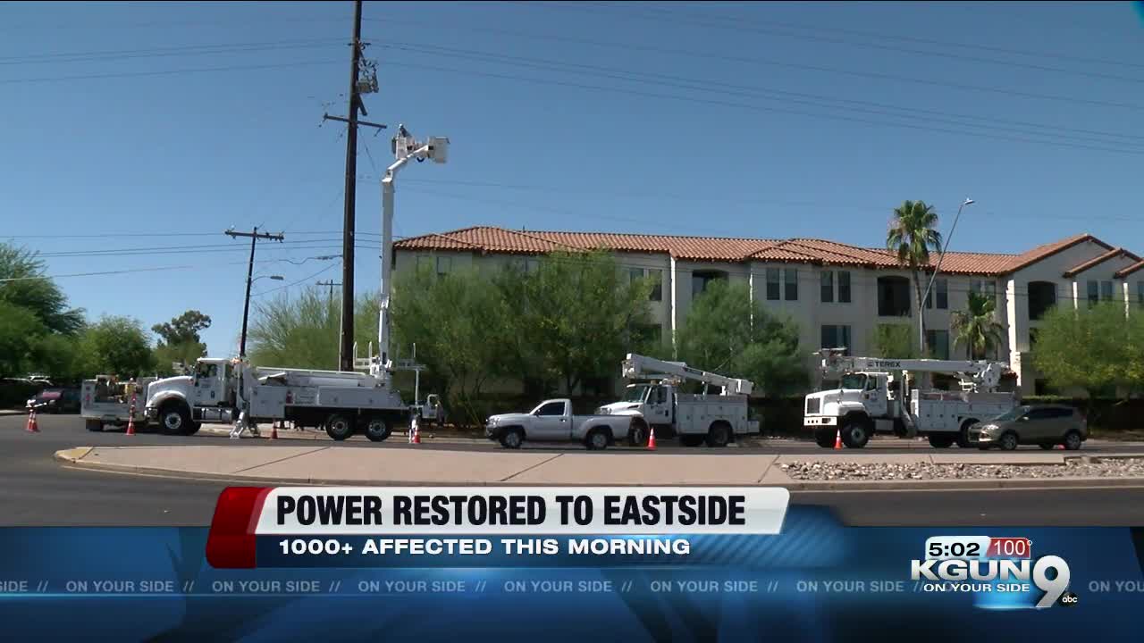 Power restored on eastside