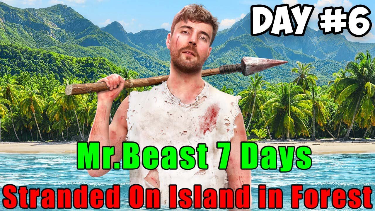 Mr.Beast 7 Days Stranded On An Island in Forest #mr #beast