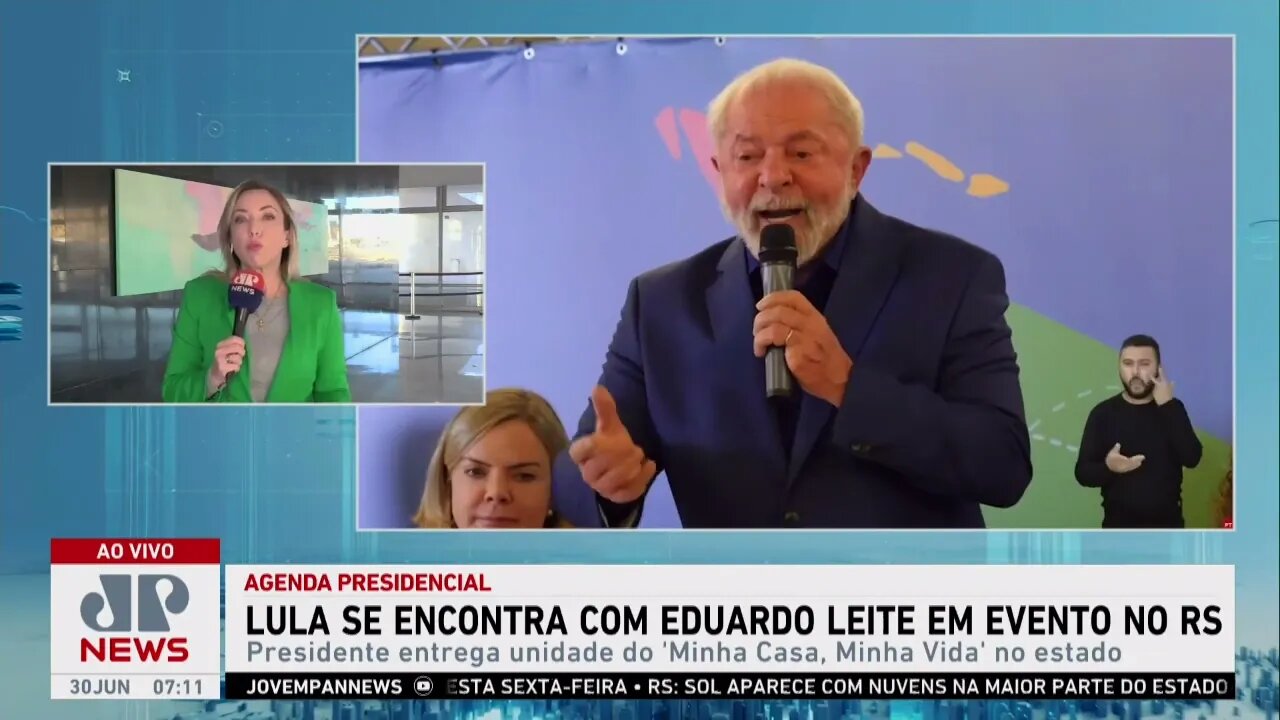 Lula se encontra com Eduardo Leite em evento no Rio Grande do Sul