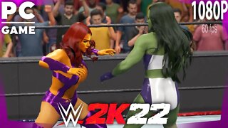 WWE 2K22 | SHE-HULK V STARFIRE! | Requested 2 Out Of 3 Falls Count Anywhere Match [60 FPS PC]