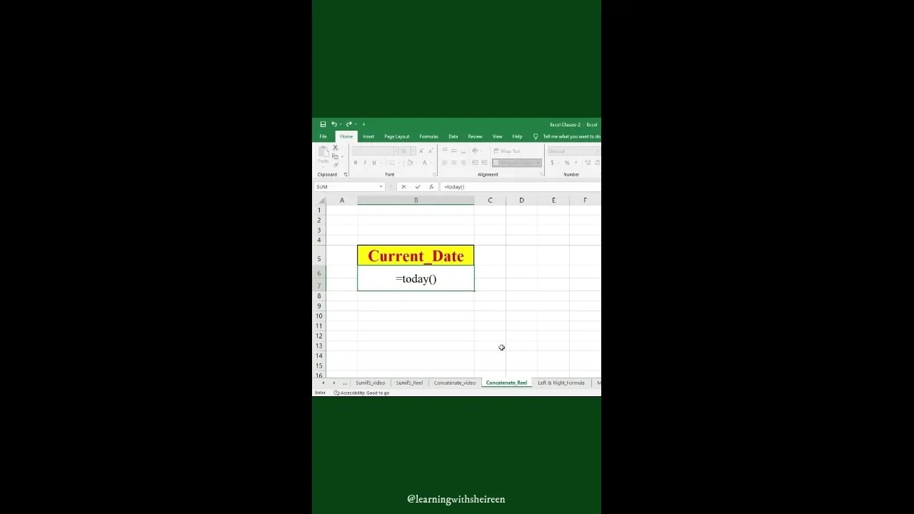 How to Get the Current Date in Excel