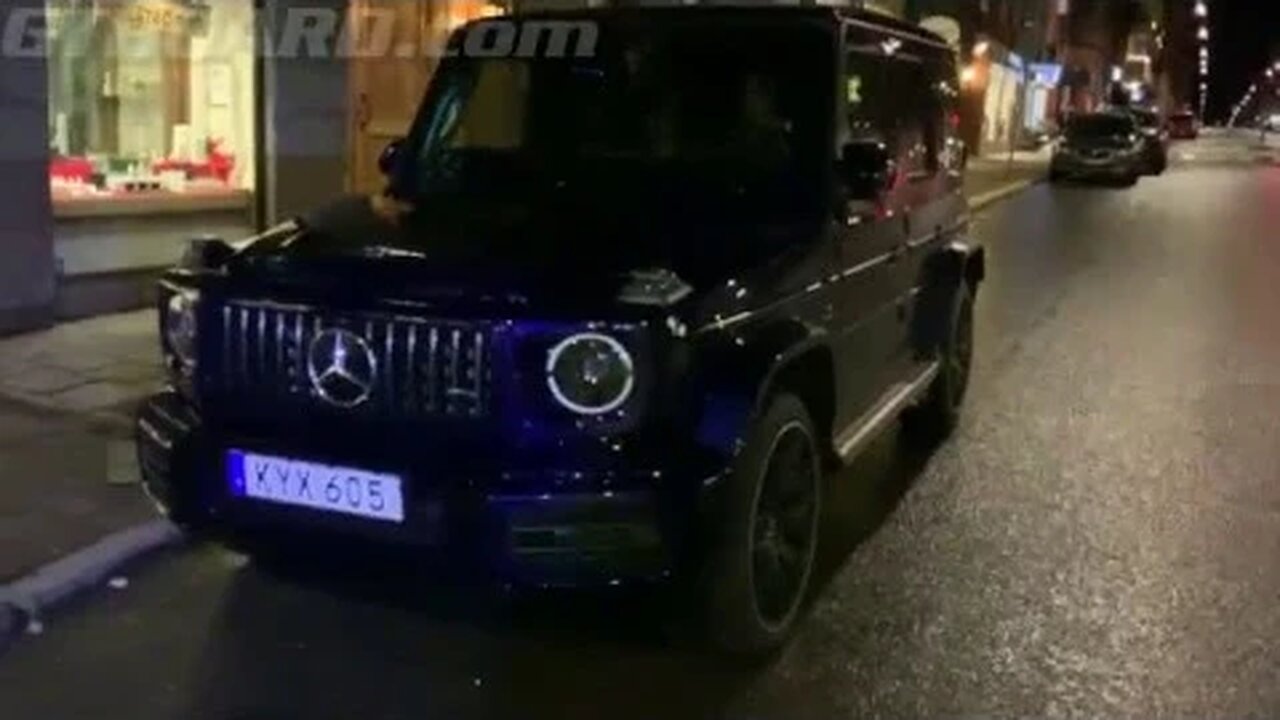 [4k 60p] Brilliant Blue Mercedes G63 AMG facelift DEBADGED in Stockholm Sweden