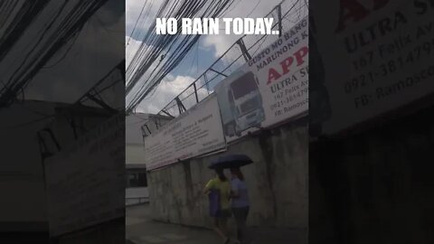 No Rain Today - Walking With Umbrella In The Philippines Take 2