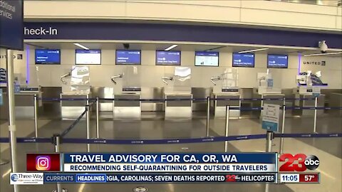 California, Oregon, Washington issue virus travel advisories