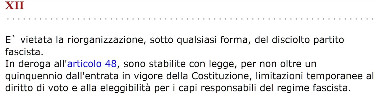 La XII disposizione transitoria
