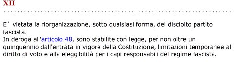 La XII disposizione transitoria
