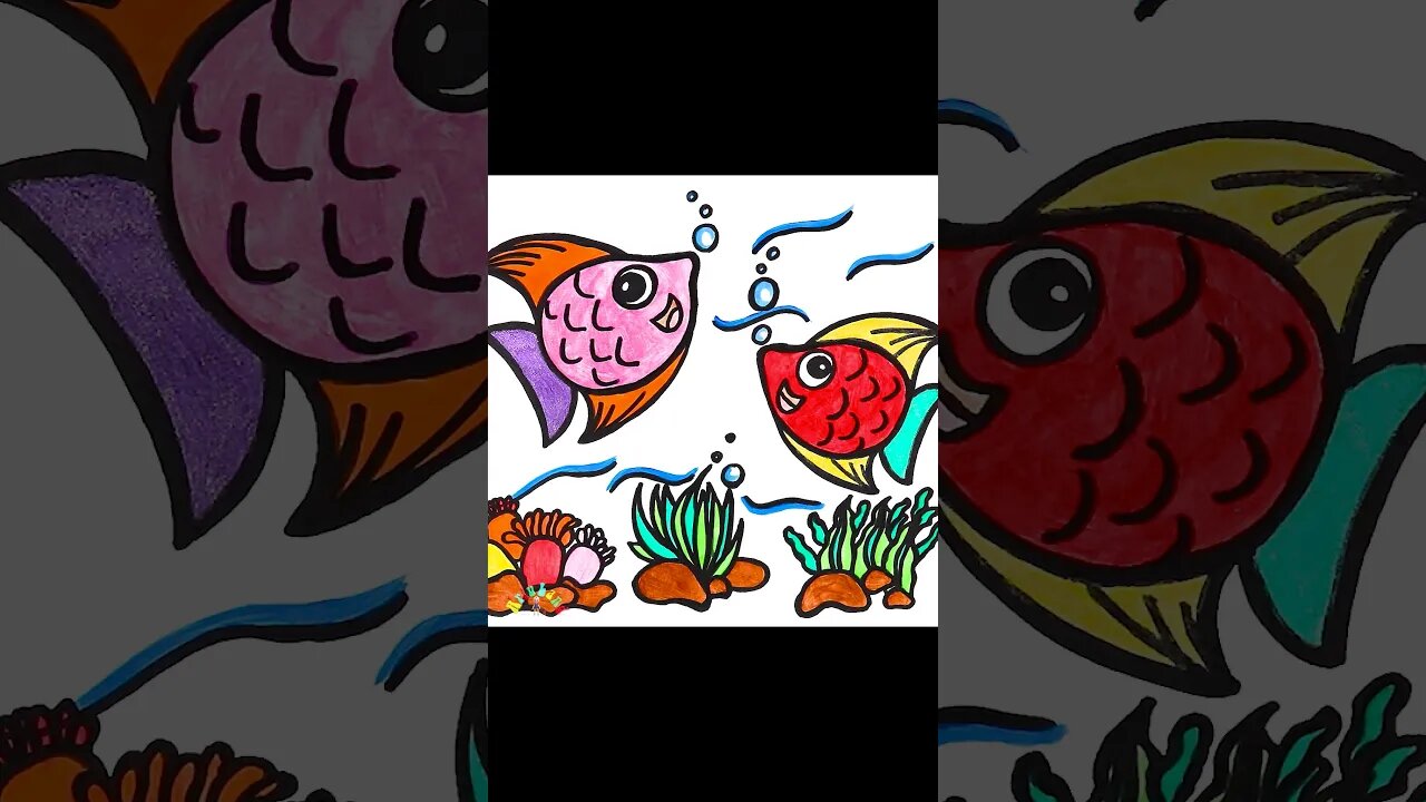 Drawing and Coloring Sea Fishes for Kids & Toddlers | Ariu Land