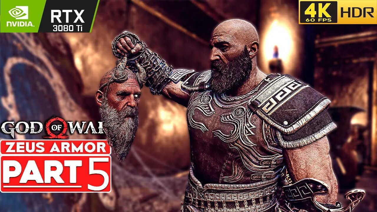 GOD OF WAR PC Gameplay Walkthrough Part 5 ZEUS ARMOR [4K 60FPS HDR] - No Commentary