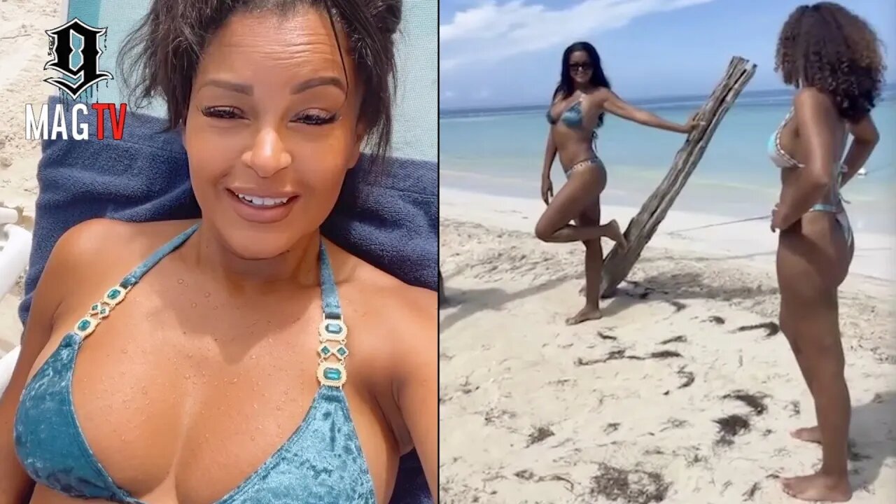 50 Year Old Claudia Jordan Shows The Girls How To Pose For Beach Bikini Pics! 👙