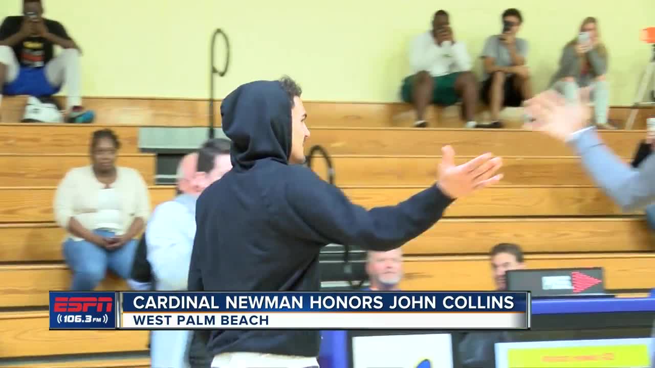 Former Cardinal Newman Alum John Collins has his jersey retired