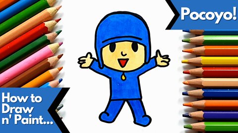 How to draw and paint Pocoyo