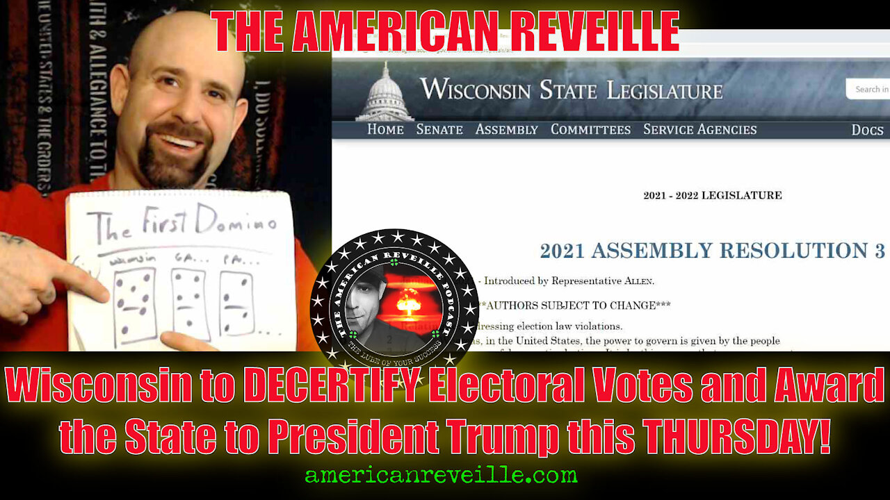 Wisconsin to DECERTIFY Electoral Votes and Award the State to President Trump this THURSDAY!