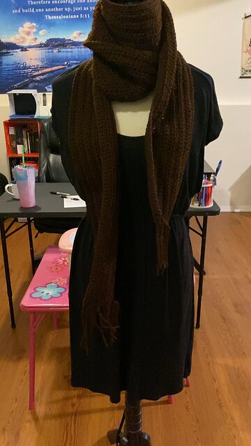 Crochet Brown Scarf