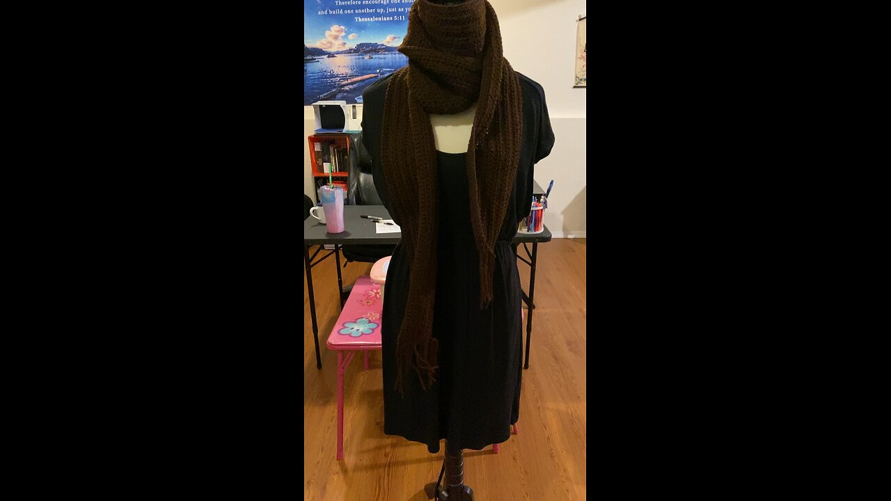 Crochet Brown Scarf