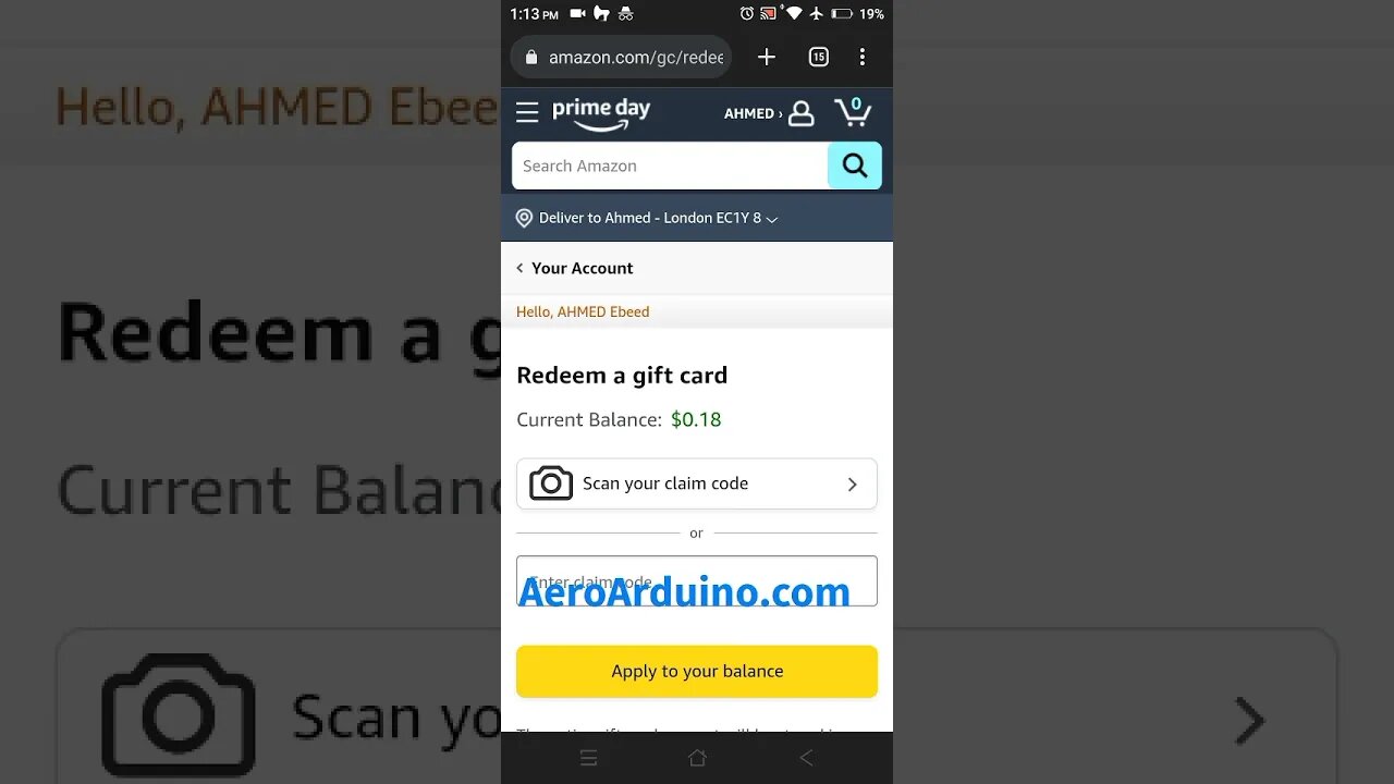 Crazy Easy How To Redeem Amazon Gift Card #AeroArduino