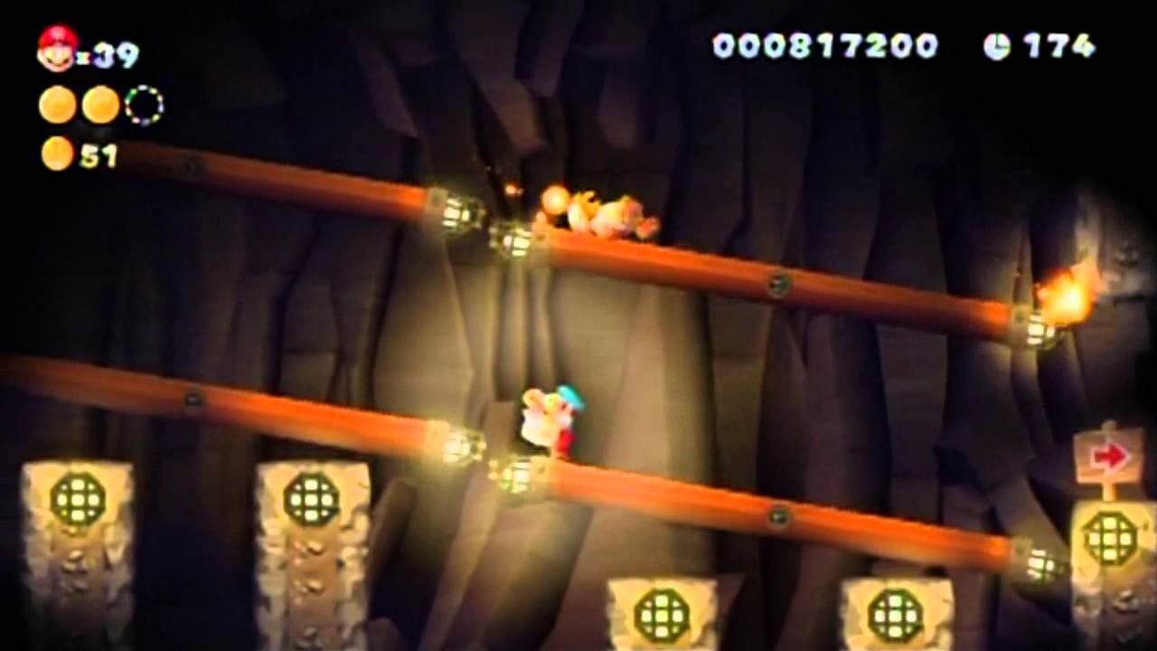 New Super Mario Bros. U Blind Walkthrough Part 5: Burns