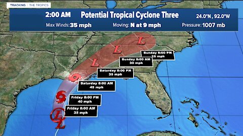 Claudette could form just before making landfall