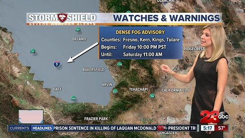 Valley Dense Fog Advisory overnight