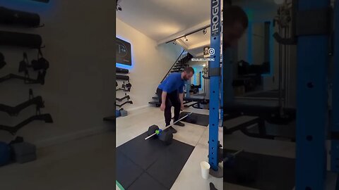 Deadlift using Dualbell w/90lb dumbbells. We set up 198lb barbell w/ #dumbbells https://Dualbell.com