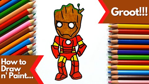 How to draw and paint Groot