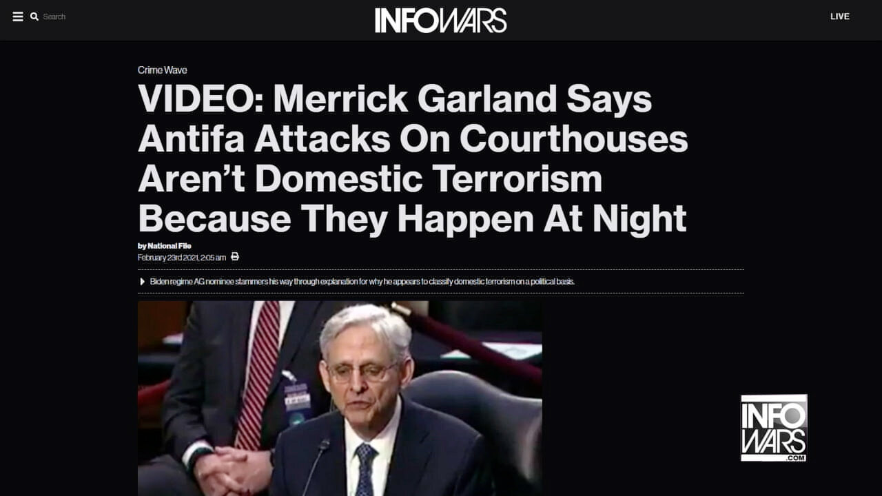 Merrick Garland Downplays Antifa Violence in Latest Leftist Inversion of Reality