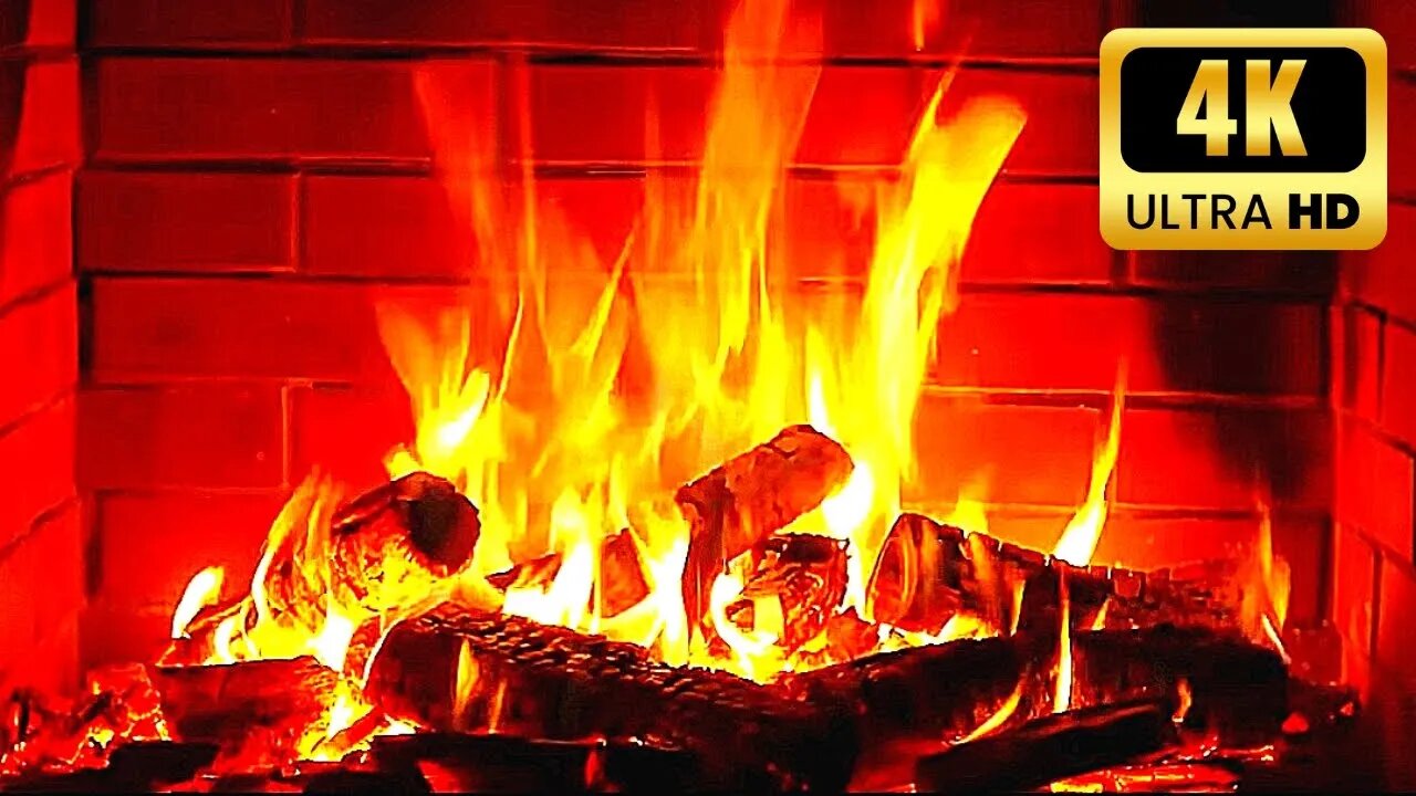 FASCINATING FIREPLACE 4K 🔥 Crackling Fire & Cozy Fireplace Ambience 🔥 Relaxation & Stress Relief