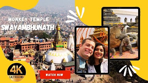 A visit to Swayambhunath Monkey Temple Kathmandu Nepal - 4k