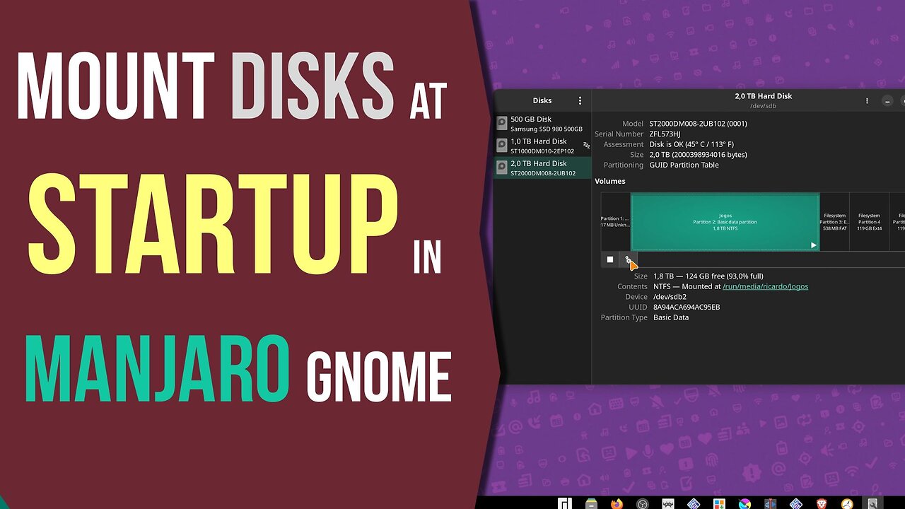 Mount Disks at Startup in Manjaro Gnome